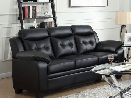 Eaton - Padded Sofa With Tufted Design - Black