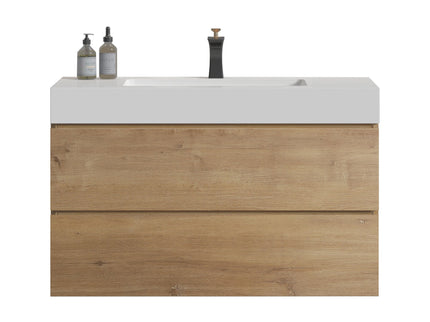 Alice - Bathroom Vanity With Sink, Large Storage Wall Mounted Floating Bathroom Vanity For Modern Bathroom