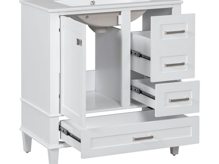 Bathroom Vanity, Modern Bathroom Cabinet With Sink Combo Set, Bathroom Storage Cabinet With A Soft Closing Door And 3 Drawers, Solid Wood Frame