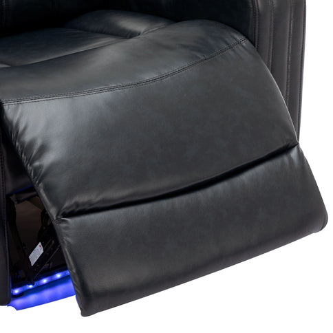 Power Recliner Theater Chair With Cooling Cup Holder, tooth Speaker, LED Lights, USB Ports