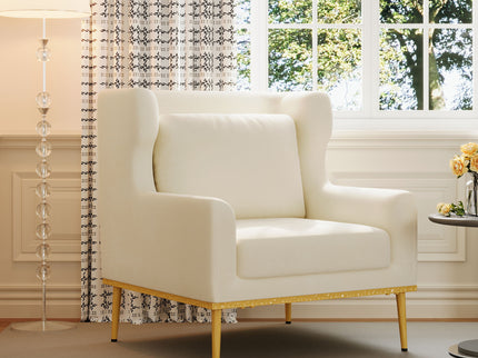 Elegant Curved Armrest Accent Armchair