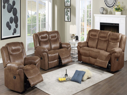1 Piece Power Reclining Loveseat With USB Port, Fully Upholstered Pillow Arms And Headrest - Brown