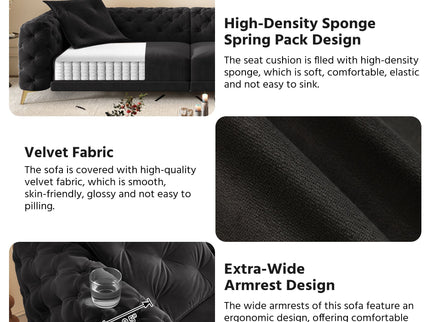 3 In 1 Convertible Sleeper, Deep Seat Pull Out Sofa Bed, Button Tufted