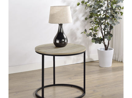 Arrize - Round Side End Table - Pine Wood