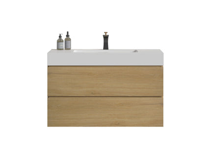 Alice - Bathroom Vanity With Sink, Large Storage Wall Mounted Floating Bathroom Vanity For Modern Bathroom