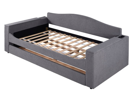 Upholstered Daybed With Storage Armrests, Trundle And Latest Integrated tooth Audio System