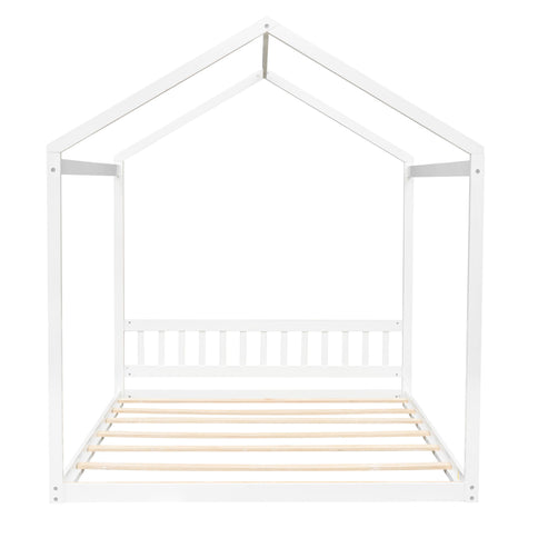 Wooden House Bed With Headboard