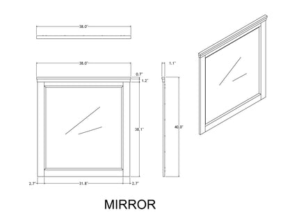 Augusta - Mirror With Sleek Frame, Large Scale Mirror For Dresser - Beige Brown