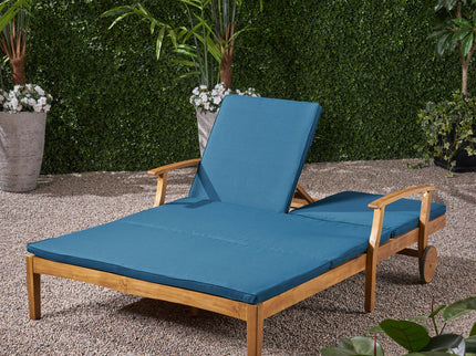 Etherealize - Outdoor Adjustable Double Chaise Lounge With Water Resistant Cushions