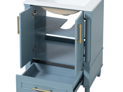 Bathroom Vanity With Ornate French Cylinder Legs, Soft Close Drawer