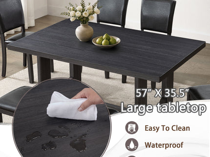 Dining Table Set, Rectangular Kitchen Table With Upholstered Chairs