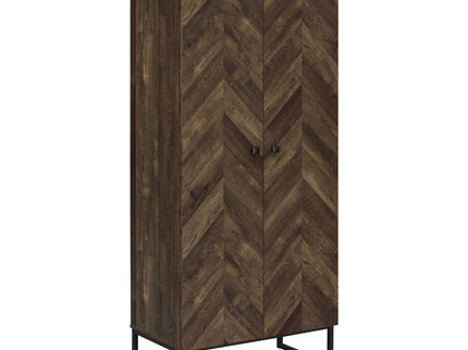 Gunderson - 8 Shelf Accent Cabinet - Oak