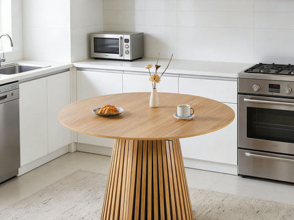 Extendable Pedestal Multifunctional Dining Table - Oak