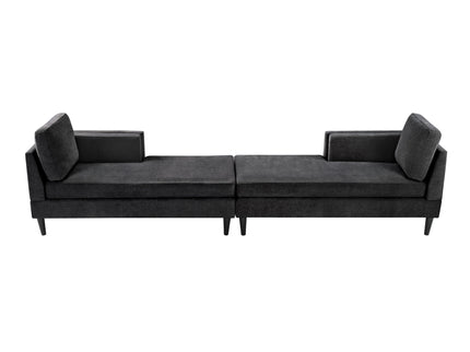 Chaise Lounge Sofa Bed With Dual Layer Armrests For Living Room