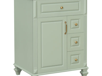 Freestanding Bathroom Vanity With Sink, 3 Drawers & Flip-Out Drawer