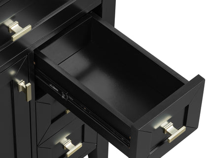 Bathroom Vanity With Sink, 3 Drawers & Cabinet With 2 Tier Door Storage Rack, Soft Close Doors & Drawers