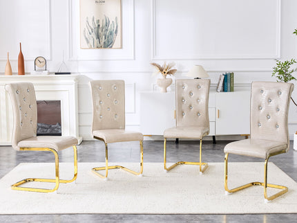 Elegant Design Alligator Skin Upholstered Dining Chairs