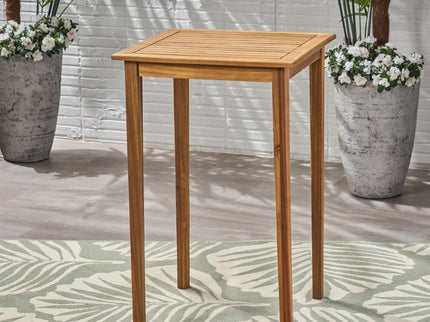 Outdoor Minimalist Acacia Wood Square Bar Table