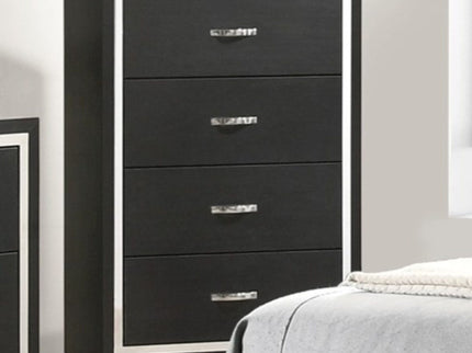 4 Drawer Bedroom Chest With Handles Furniture - Black