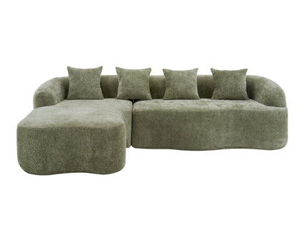 Modular L-Shape Sectional Sofa With Curved Chaise