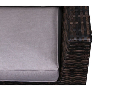 Wide Patio Sectional With Cushions - Brown
