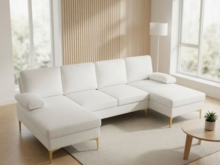 U - Shaped Sectional Sofa With Double Chaise