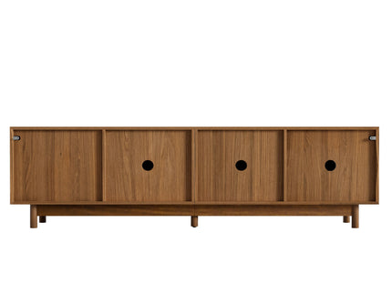 70" TV Stand With Beveled Edge Design - Brown
