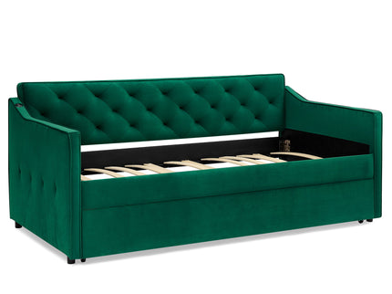 Daybed With Pop Up Trundle And USB Charging Armrest