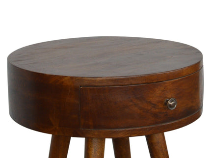 Nordic Chestnut Circular Nightstand