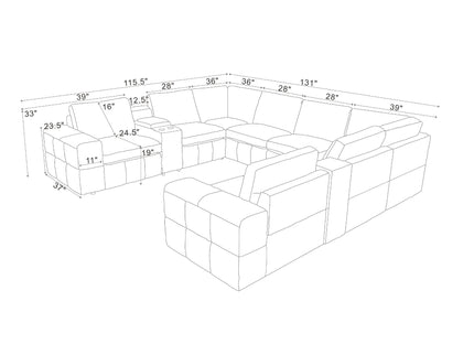 Modular Sectional With Large Square Arms