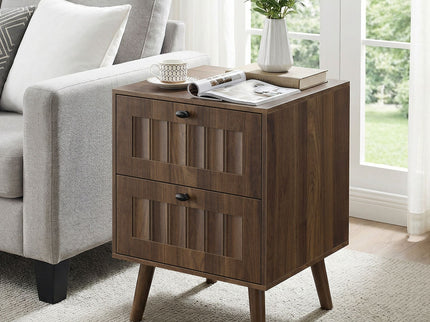 Double Drawer Bedside Table (Set of 2) - Walnut