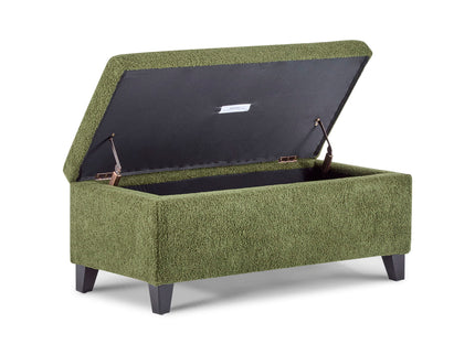 Storage Ottoman With Flip Top Lid - Retro Green