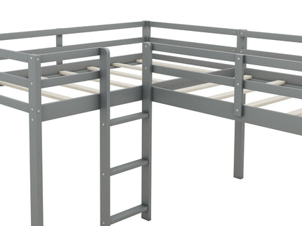 L Shaped Loft Bed With Ladder And Slide