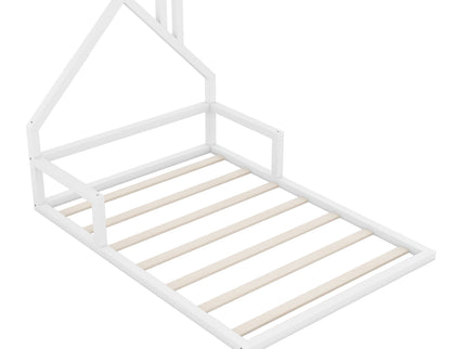 Elegant Floor Bed With House Shaped Headboard