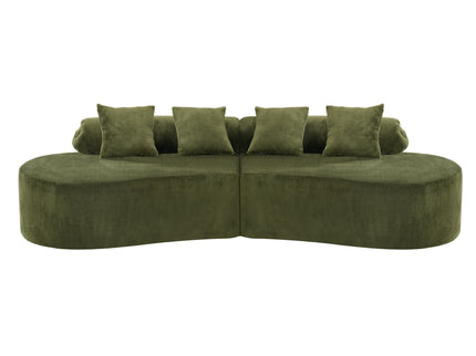 Modern Curved Sofa With Pillows
