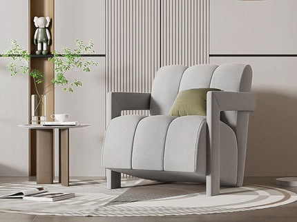 Modern Minimalist Leisure Armchair With L Shaped Armrests