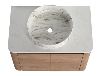 Wall Mounted Bathroom Vanity With Art Sink, 1 Soft Close Door