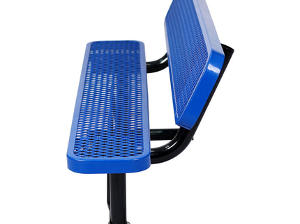 6' Outdoor Steel Bench With Backrest