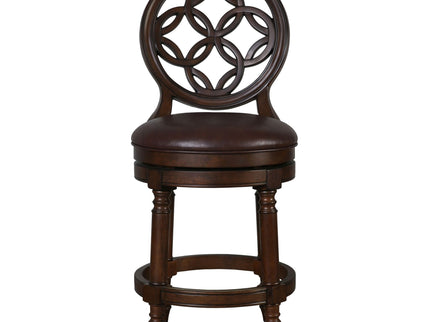 Stool With Back And Swivel Upholstered Seat