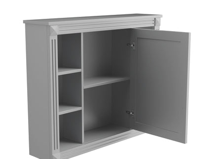 Wall Mounted Bathroom Storage Cabinet With Mirror, Cabinet With 6 Open Shelves And Adjustable Interior