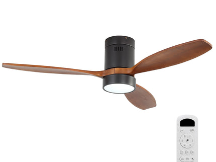 52" Reversible Ceiling Fan With Dimmable Light And Remote Control, DC Motor, Memory Function - Matte Black