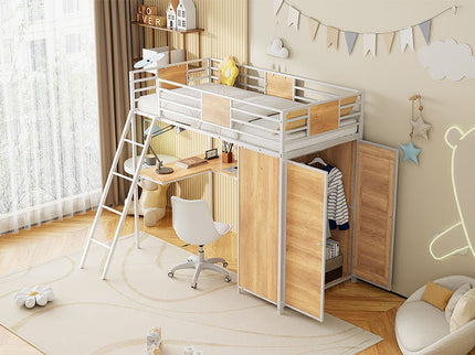 Loft Bed With L Shape Desk And Wardrobe