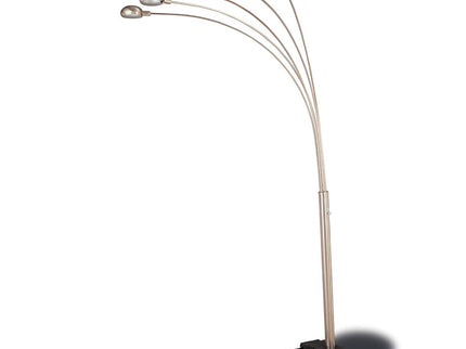 Floor Lamp With Dome Shades Lighting With 5 Round Shades - Silver