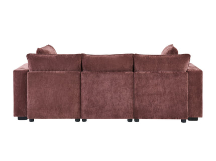 Modern Sectional Sofa U-Shaped With Movable Ottoman Storage Armrests And USB Ports