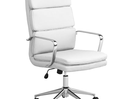 Molly - Upholstered Adjustable High Back Office Chair With Base - White