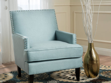 Serenada - Upholstered Fabric Club Chair With Nailhead Trim And Tapered Birch Legs