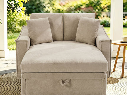 Modern Chaise Sofa With Hidden Storage For Living Room