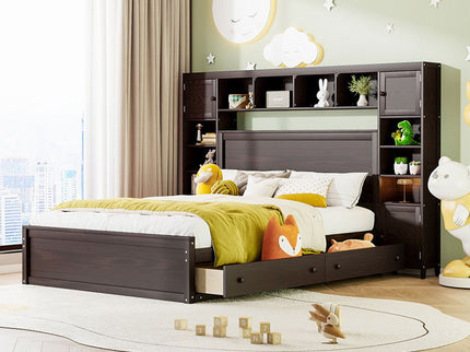 Bed With All In One Cabinet, Shelf And Sockets