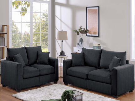 2 Piece Contemporary Style Sofa Set With Matching Pillows