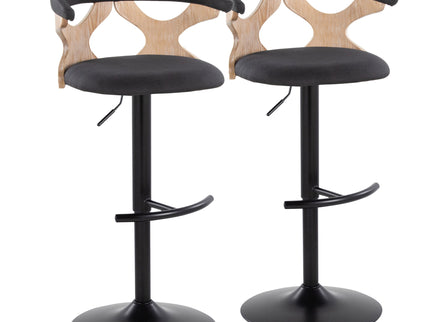 Gardenia - Contemporary Adjustable Barstool & Swivel With Rounded T Footrest (Set of 2)